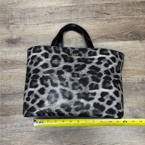 Kate Spade Leopard Print Vinyl Bag with matching pouch